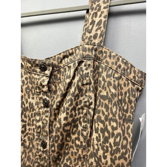 Jessica Simpson Jumper Dress Womens Large Leopard Denim Button front NEW - Picture 7 of 8